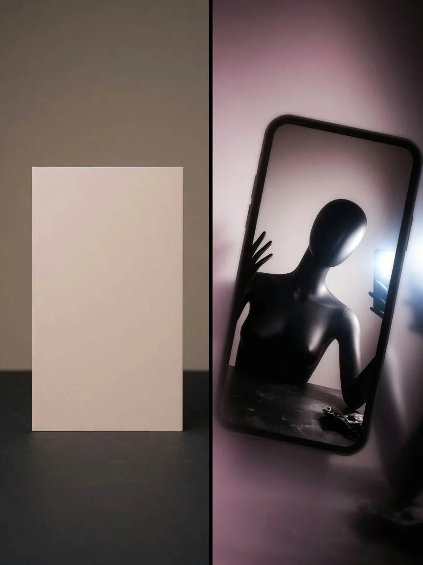 Clean geometry versus filtered selfie distortion