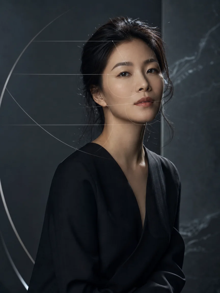 Classic proportion portrait for golden ratio face reference