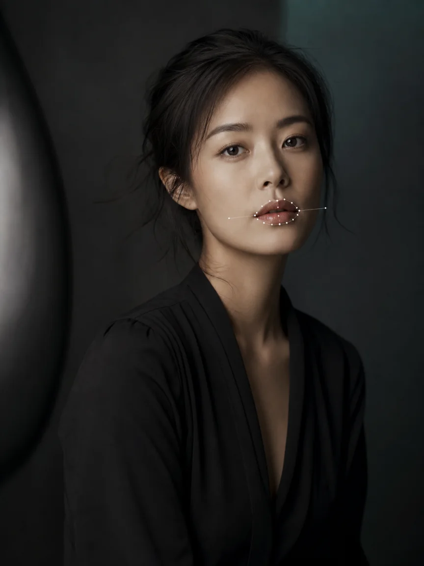 Natural lip and lower-face portrait for lip shape analysis