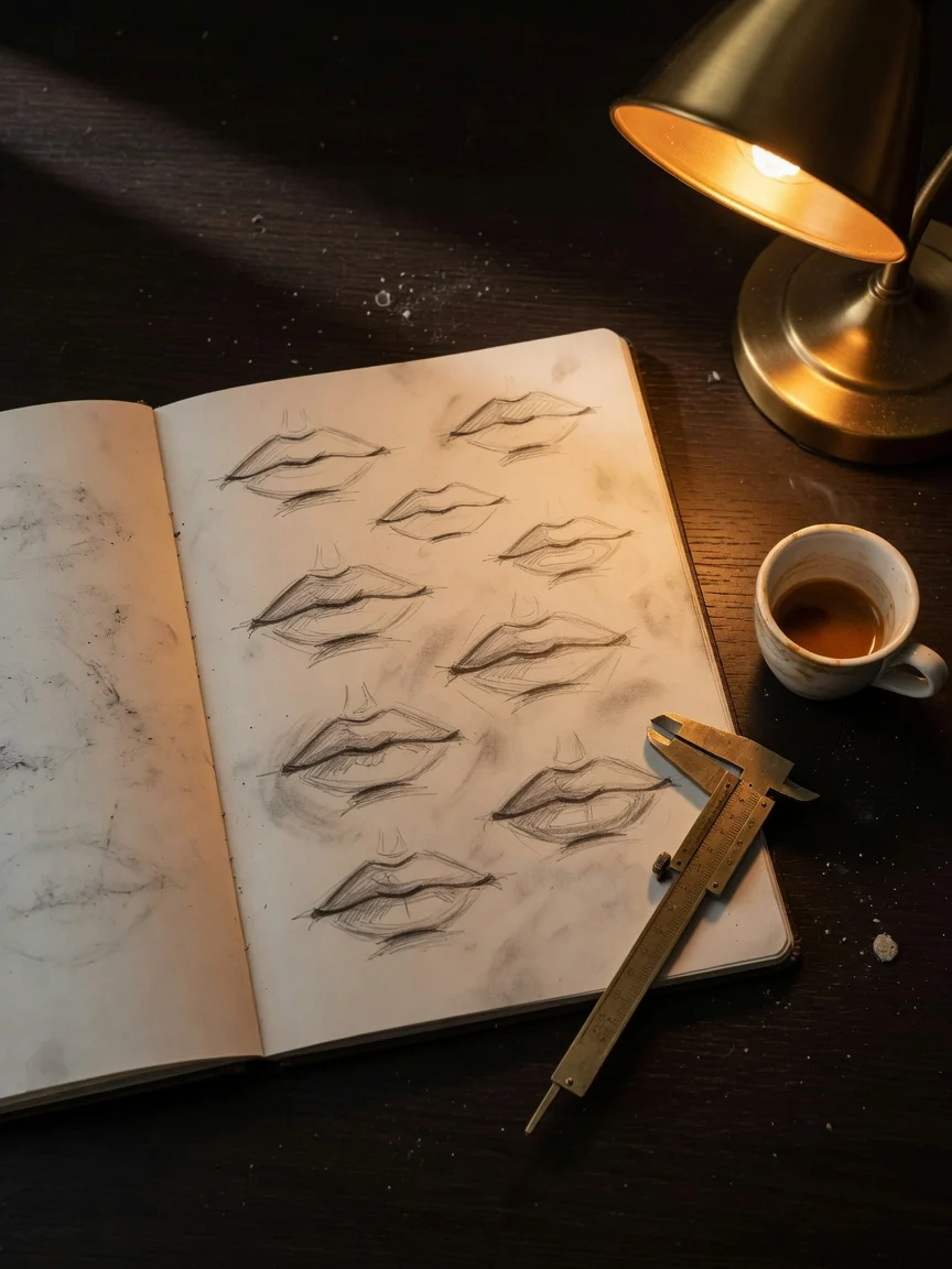 Quiet lip study sketchbook